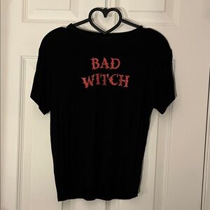 Bad Witch Black Baby Tee with Red Graphic